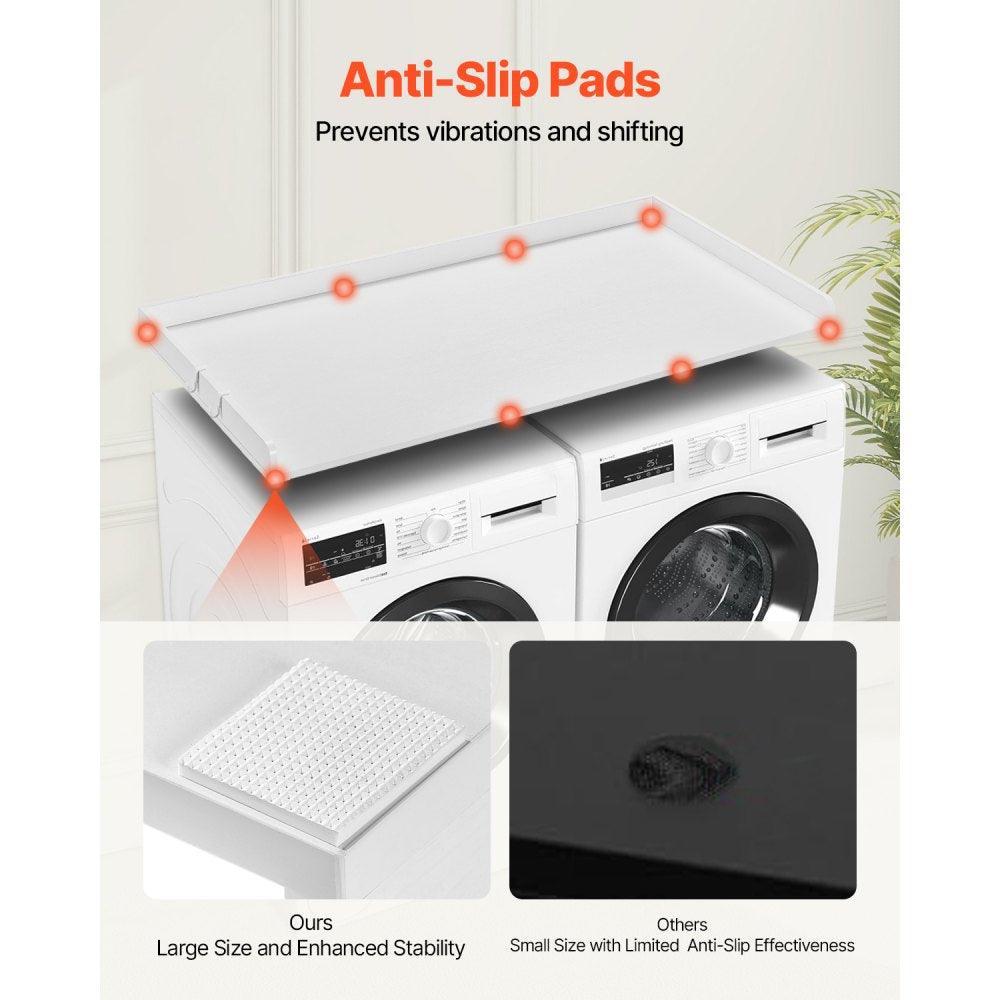 C240329S-03 - 54" Wide P2 CARB Wood Washer Dryer Countertop with Hooks