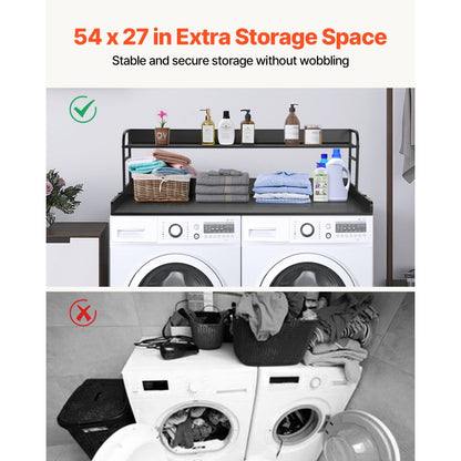 C240331S-01 - 54” Durable Washer Dryer Countertop with Side Hooks