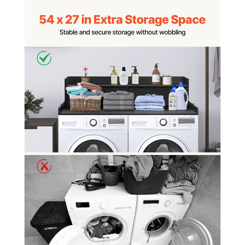 C240332S-01 - 54" Wash/Dryer Countertop with Drawers & Hooks