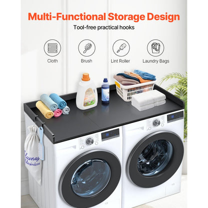 C240330S-01 - 54" Durable Washer Dryer Countertop with Hooks and Water Resistance