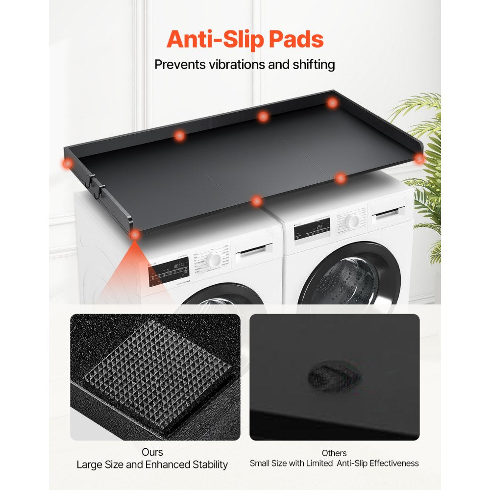 C240330S-01 - 54" Durable Washer Dryer Countertop with Hooks and Water Resistance