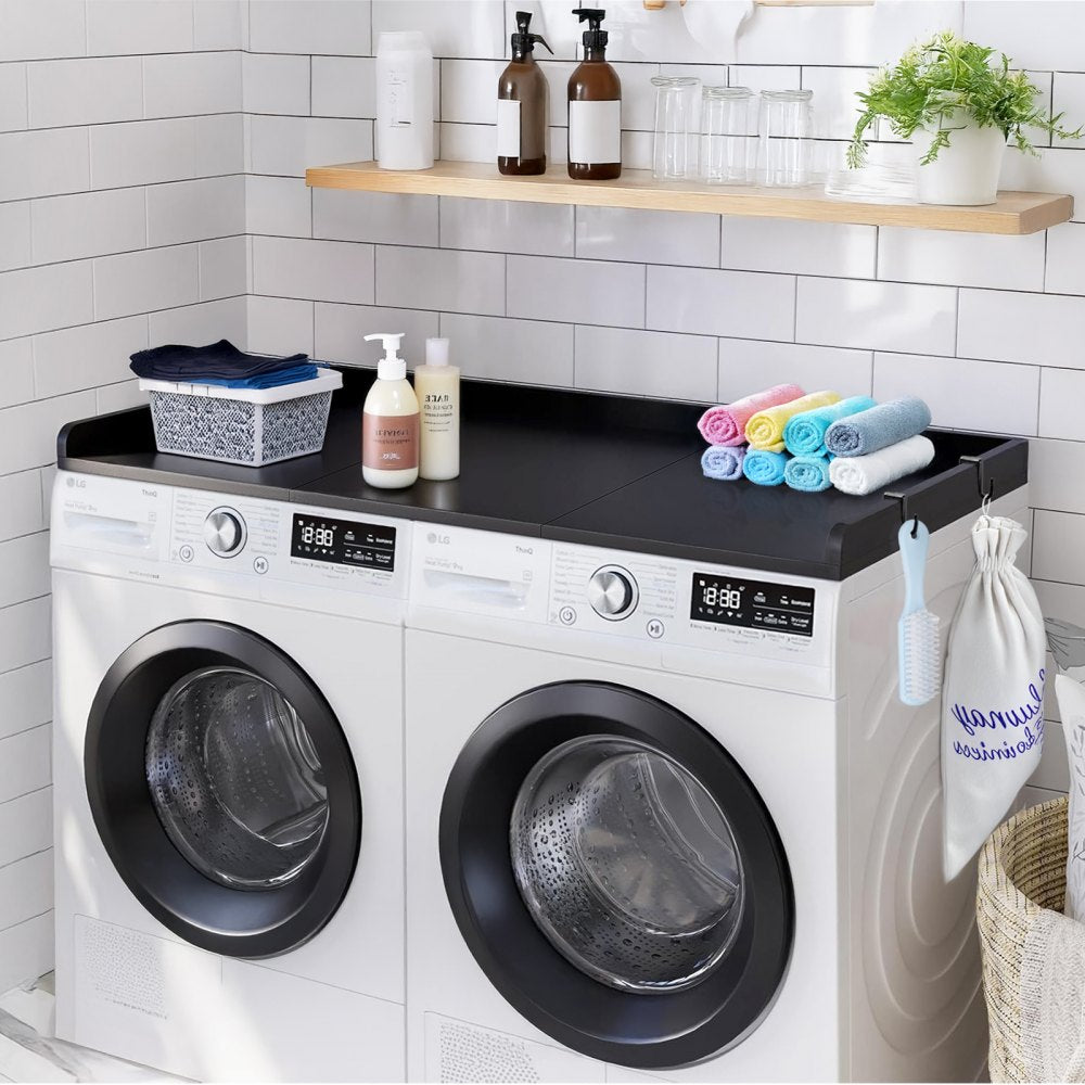 C240330S-01 - 54" Durable Washer Dryer Countertop with Hooks and Water Resistance