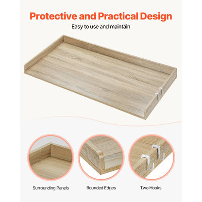 C240329S-02 - 54” Solid Wood Laundry Countertop with Hooks