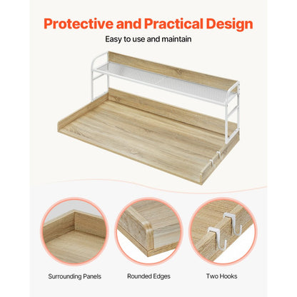 C240331S-02 - 54" Durable Washer Dryer Countertop with Hooks