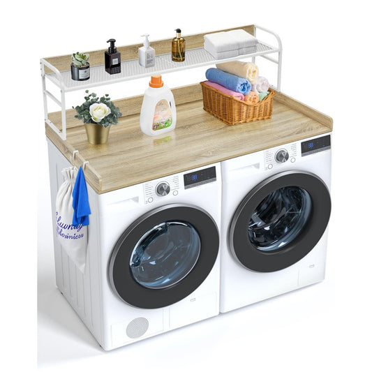 C240331S-02 - 54" Durable Washer Dryer Countertop with Hooks