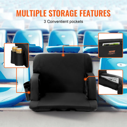 BL-A0134 - Comfort-Enhanced Stadium Seat with Wide Backrest and Cupholders