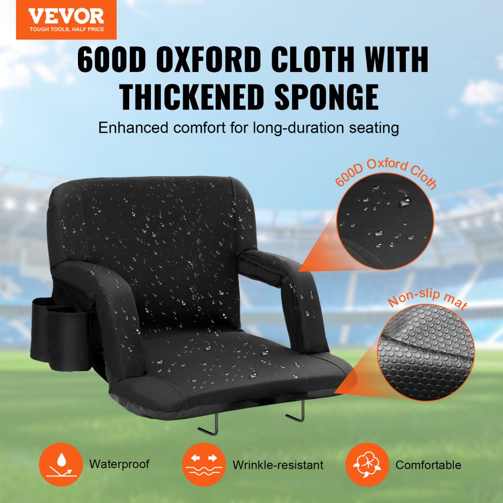 BL-A0134 - Comfortable 22in VEVOR Stadium Seat with Back Support, 240lbs Capacity