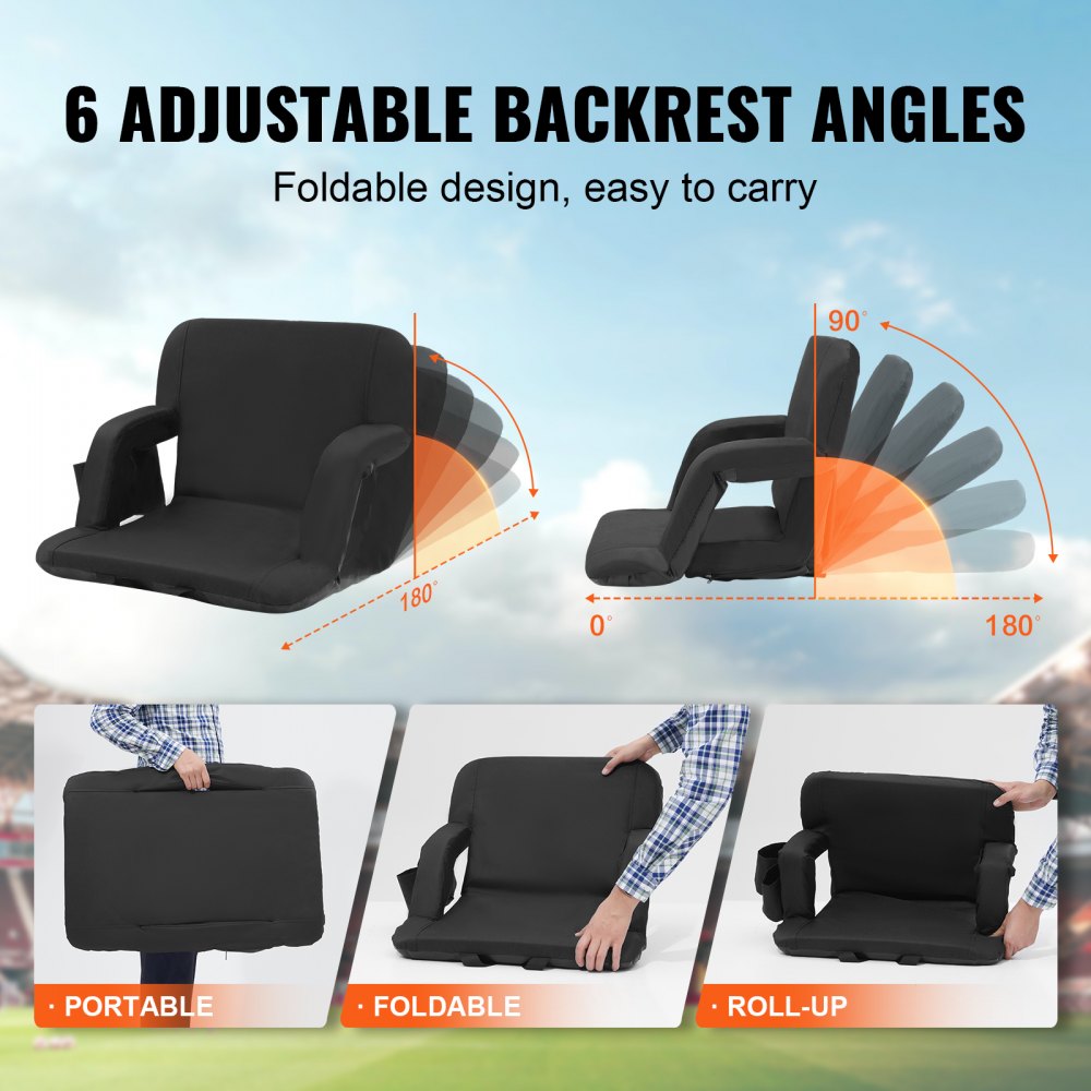 BL-A0134 - Comfortable 22in VEVOR Stadium Seat with Back Support, 240lbs Capacity