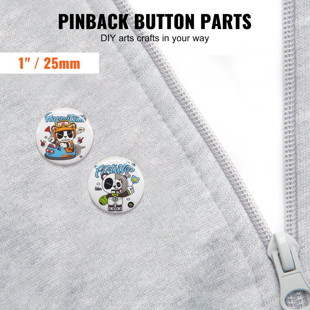 D25-250S+250J - 500 Durable Button Badge Parts Set for Crafting