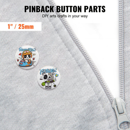 D25-250S+250J - 500 Durable Button Badge Parts Set for Crafting