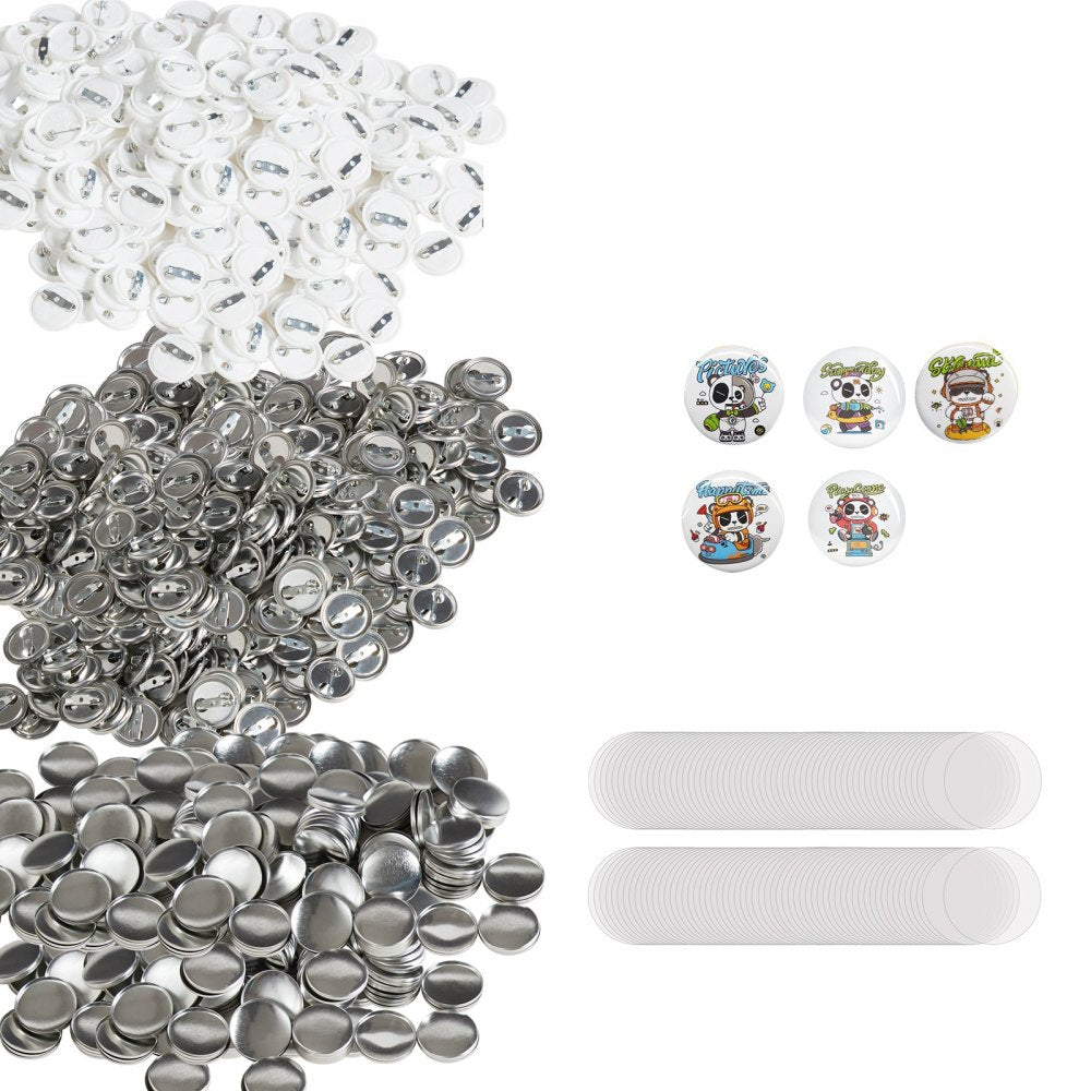 D25-250S+250J - 500 Durable Button Badge Parts Set for Crafting