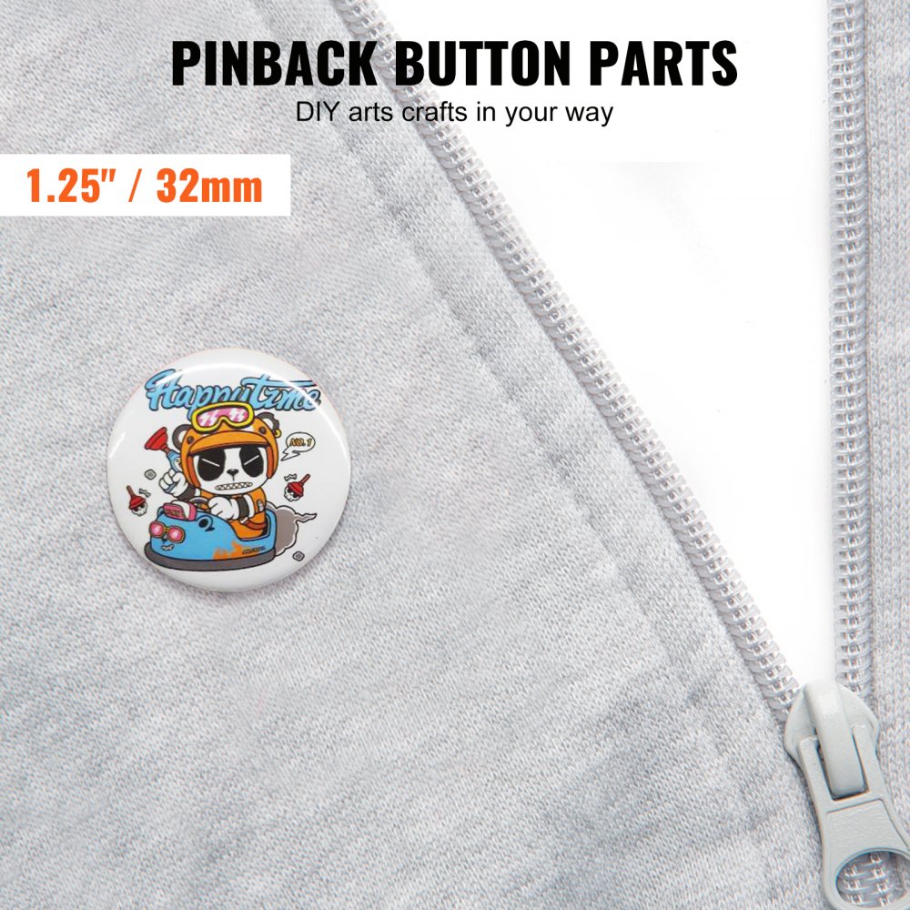 D32-250S+250J - 500 Sets of 1.25" Durable Pin Back Button Parts
