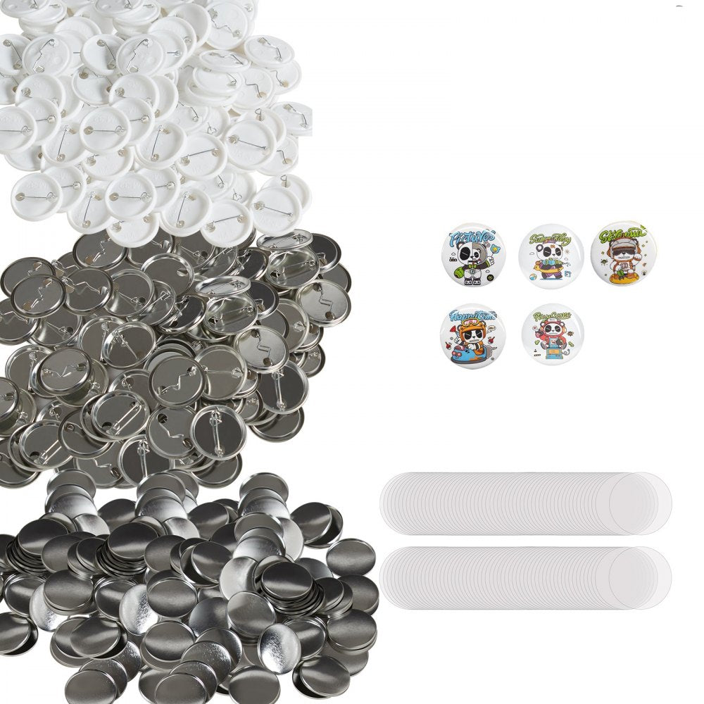 D32-250S+250J - 500 Sets of 1.25" Durable Pin Back Button Parts