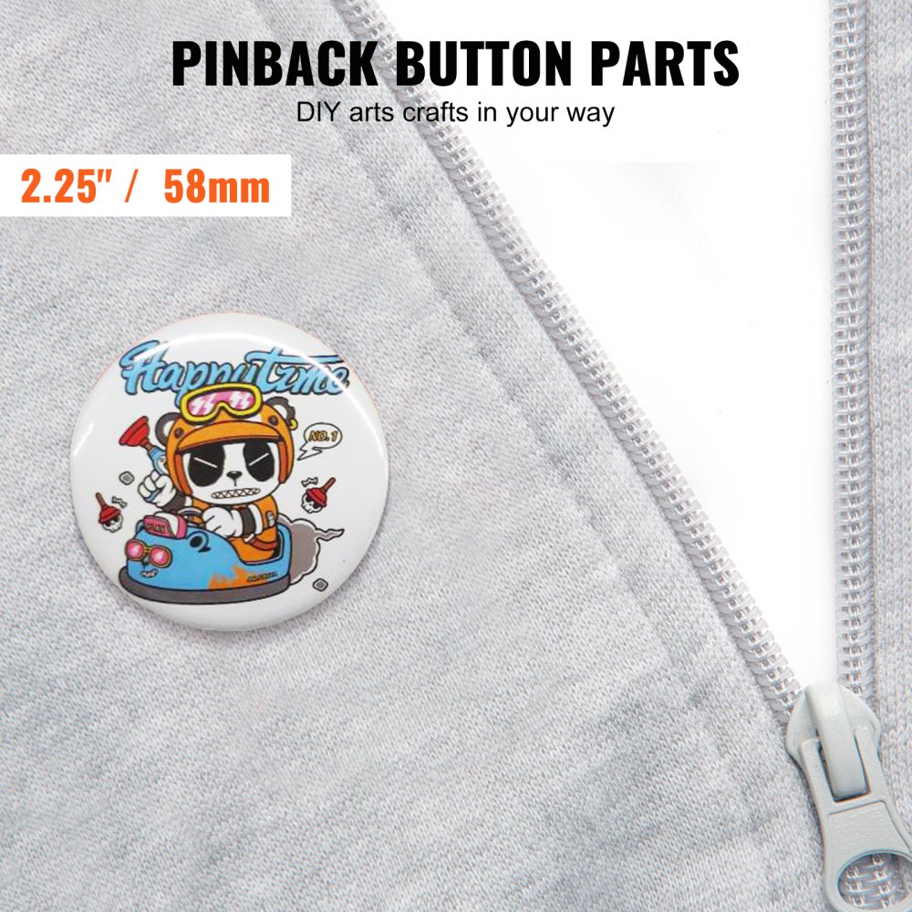D58-250S+250J - 2.25-Inch Metal & Plastic Button Badge Craft Set (500 pcs)