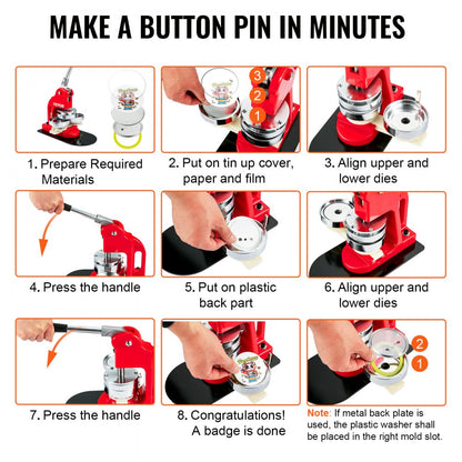 D75-100S+100J - 200 Sets Durable Button Badge Parts for Crafting
