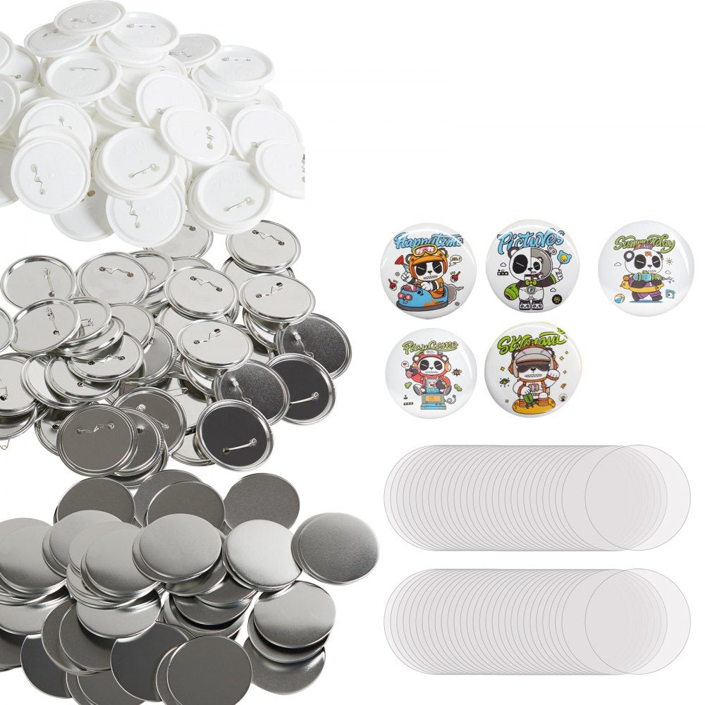 D75-100S+100J - 200 Sets Durable Button Badge Parts for Crafting
