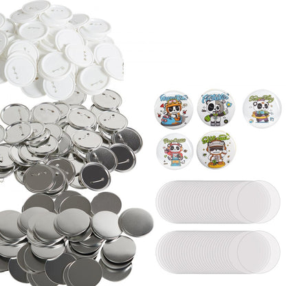 D75-100S+100J - 200 Sets Durable Button Badge Parts for Crafting