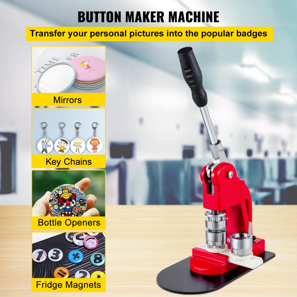 010589422869 - 25mm VEVOR Button Maker Kit with 500 Components