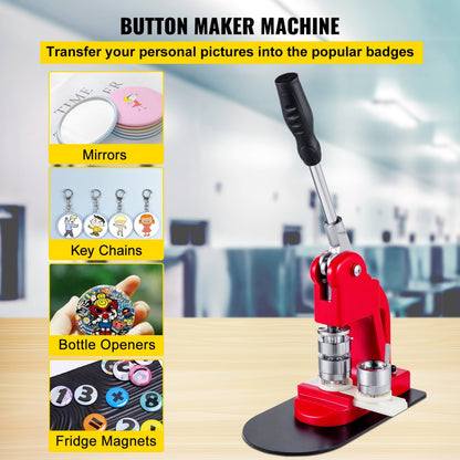 010589422869 - 25mm VEVOR Button Maker Kit with 500 Components