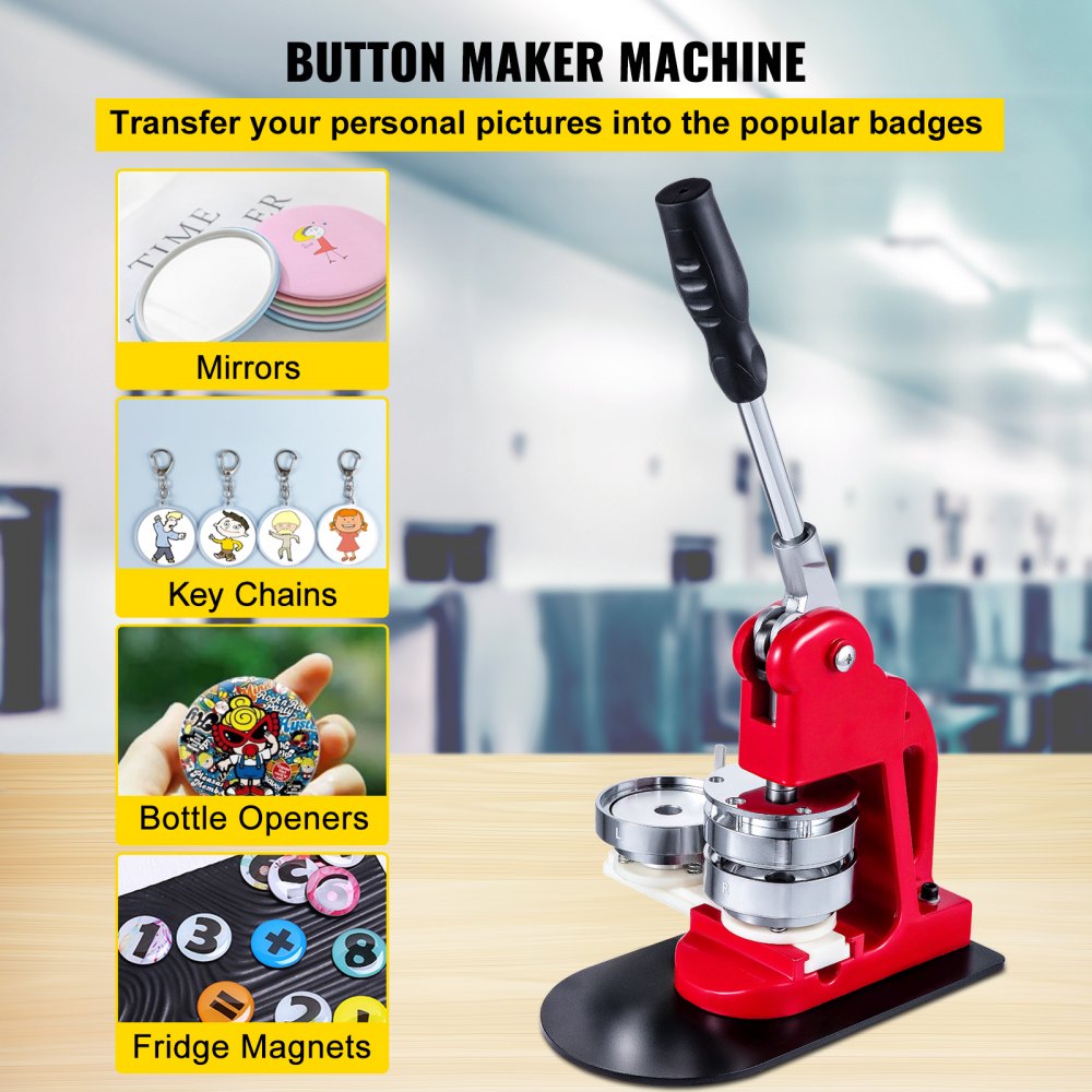 010665015933 - 75mm VEVOR Button Maker with 500 Parts & Easy Operation