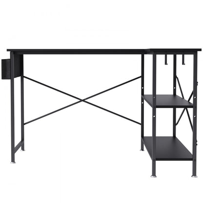 010768246495 - 47" L Shaped Black Desk for Home Office & Gaming