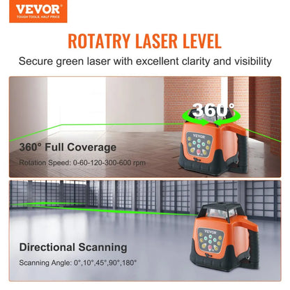 203HG - 2000ft VEVOR Laser Level with Remote & IP66 Durability