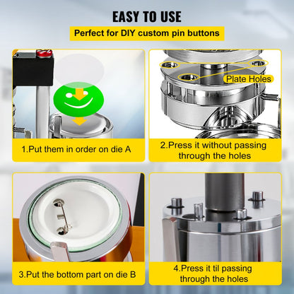 010646038525 - 3-Inch Button Maker Kit with 100 Badge Parts