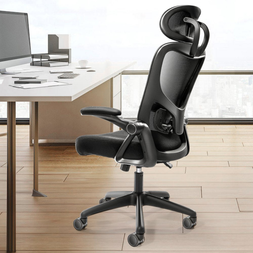 W-227C - Ergonomic Mesh Office Chair with Adjustable Headrest & Lumbar Support