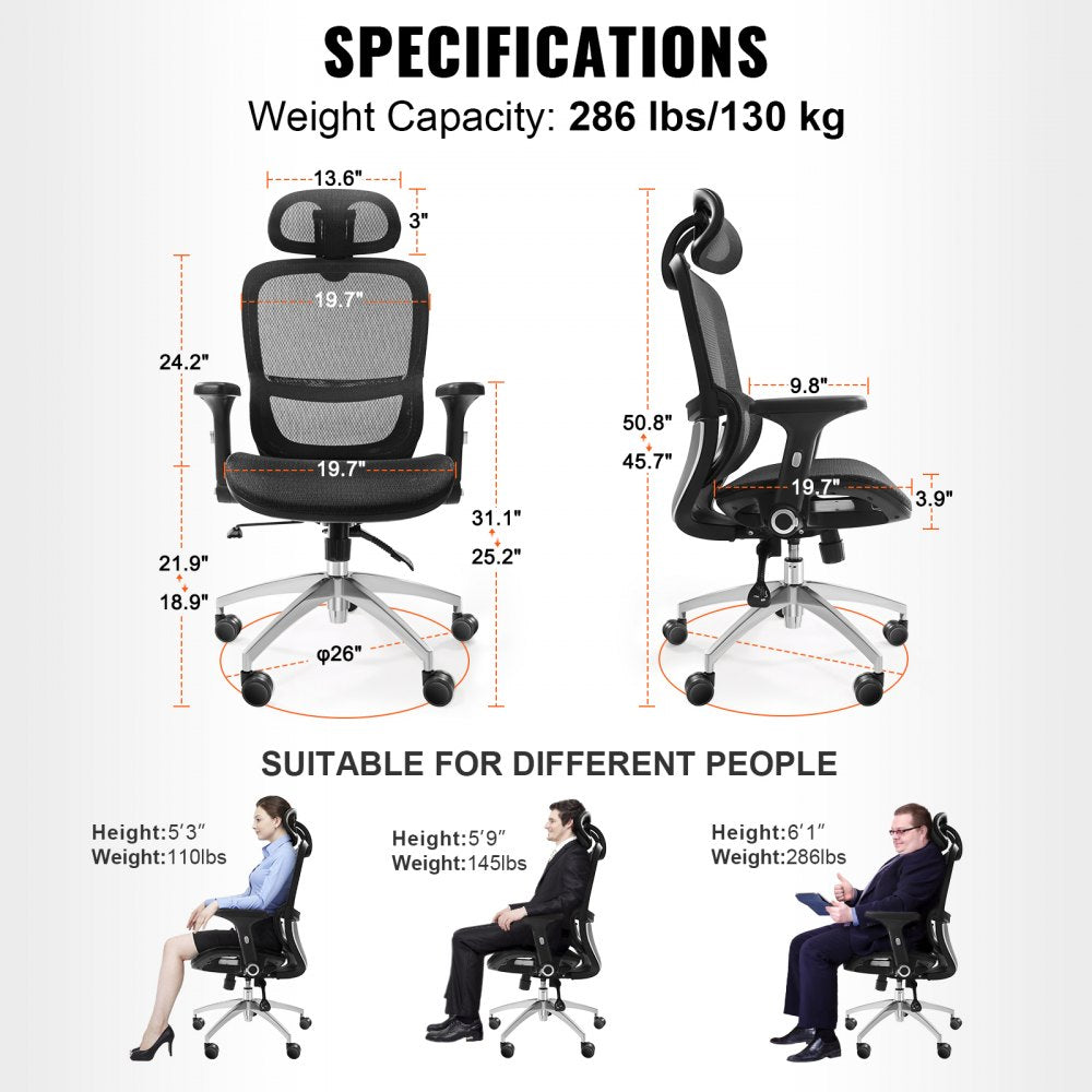 W-235AC - Ergonomic Mesh Office Chair for Comfort & Back Support