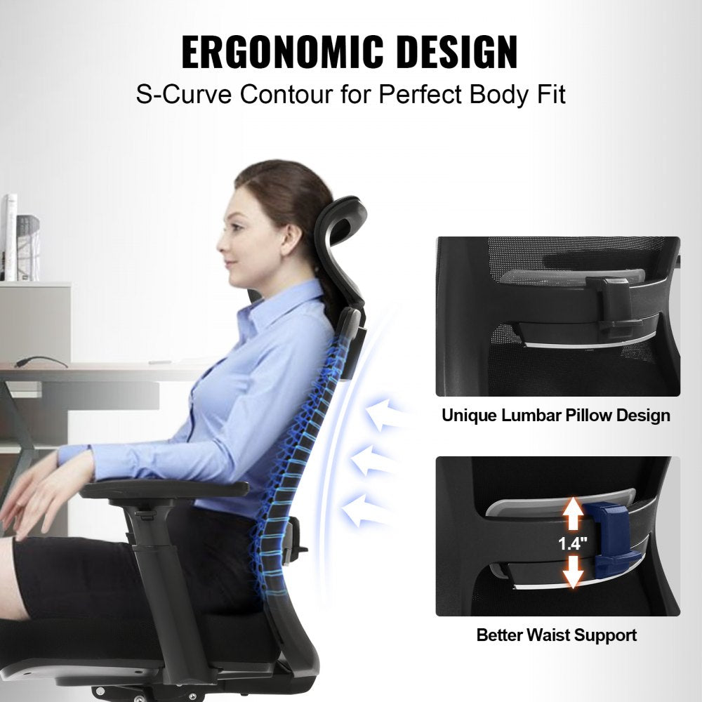 W-202AC - Ergonomic Office Chair with Lumbar Support for Ultimate Comfort