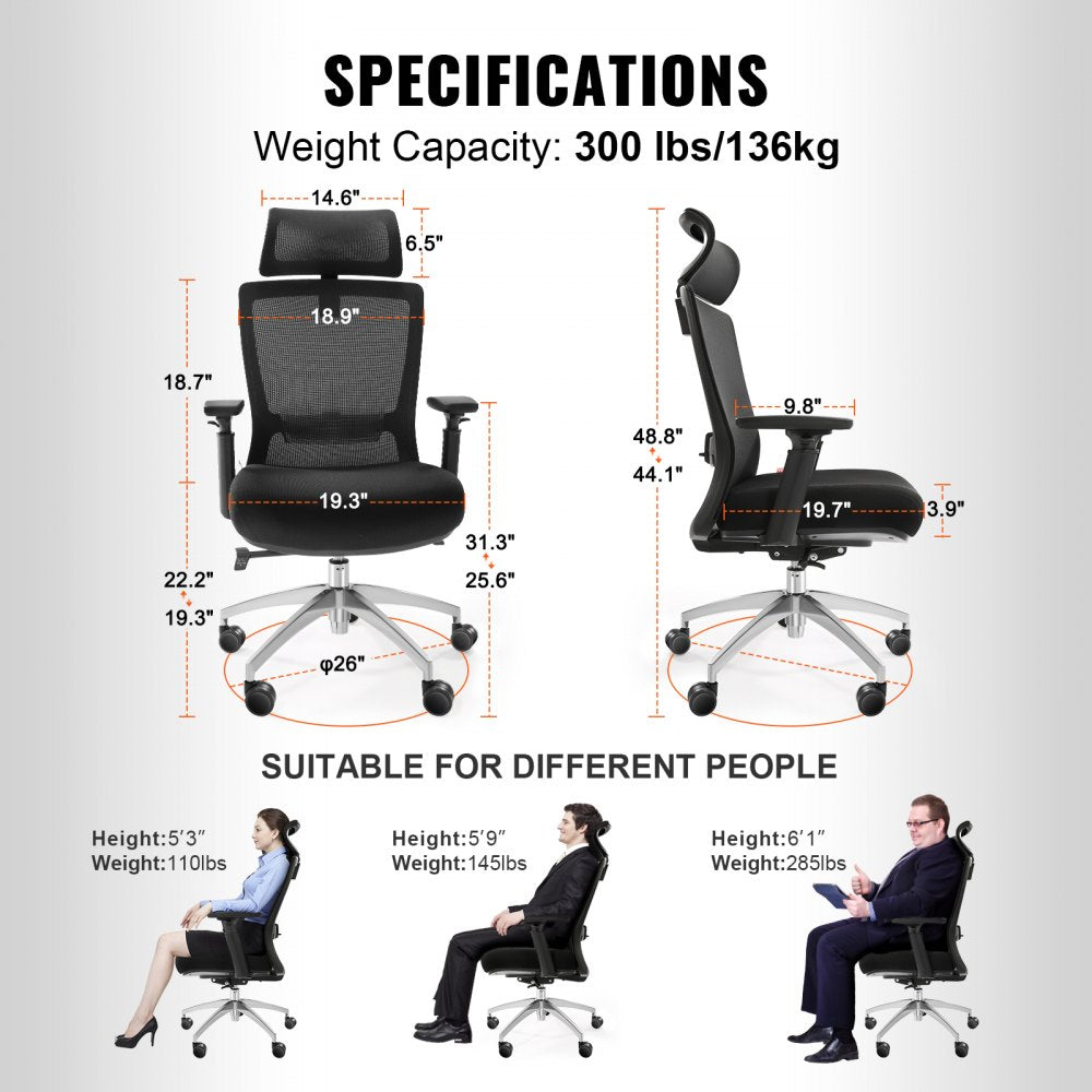 W-202AC - Ergonomic Office Chair with Lumbar Support for Ultimate Comfort