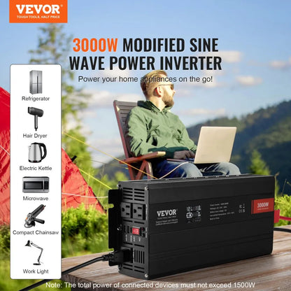 SGM-3000W - Durable 3000W Modified Sine Wave Inverter with LCD Display