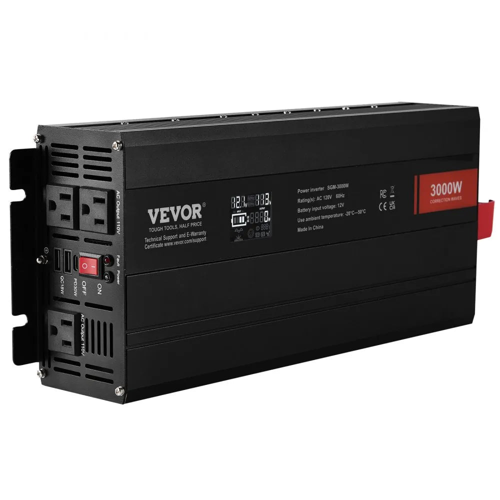 SGM-3000W - Durable 3000W Modified Sine Wave Inverter with LCD Display