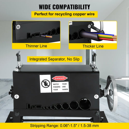 010491613096 - Efficient Wire Stripping Machine for 0.06" to 1.5" Wires