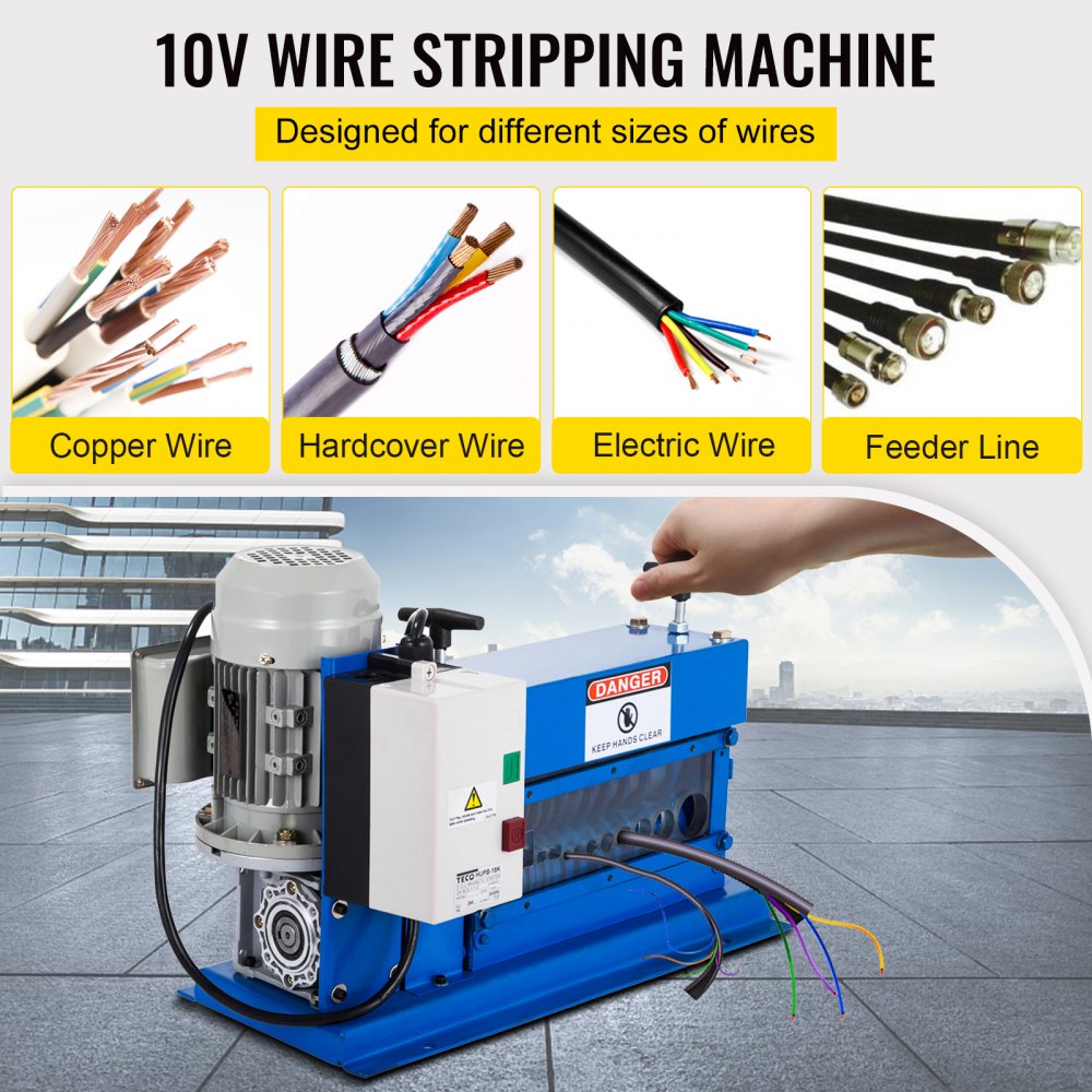 010313499759 - 370W VEVOR Wire Stripping Machine for 18 AWG - 1" OD
