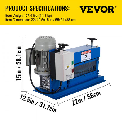 010313499759 - 370W VEVOR Wire Stripping Machine for 18 AWG - 1" OD
