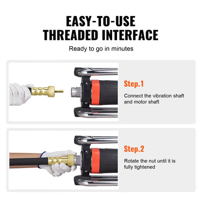 JY150 - 1500W Electric Concrete Vibrator, 16000 VPM for Smooth Finishes