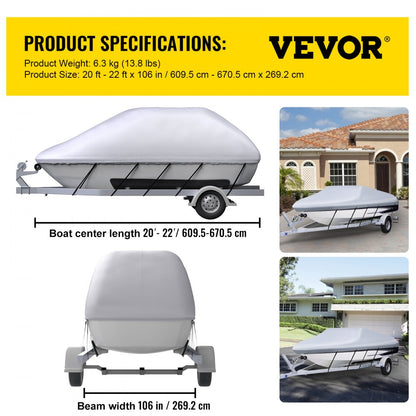 20-22 Boat Cover - Waterproof Marine-Grade Protection for 20-22 ft Boats