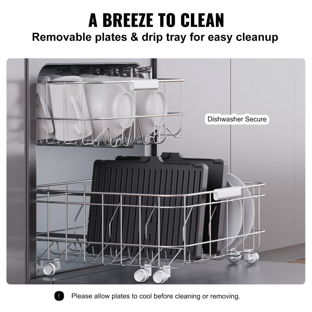 139BT - 1500W Stainless Steel Electric Griddle for Quick Cooking