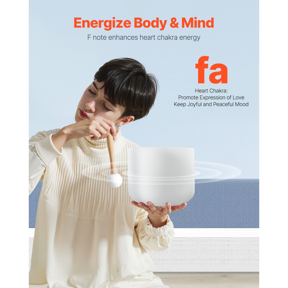 CB-002 - 8-inch Crystal Singing Bowl for Heart Chakra Healing