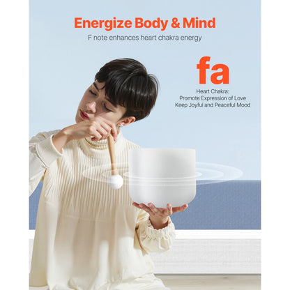 CB-002 - 8-inch Crystal Singing Bowl for Heart Chakra Healing