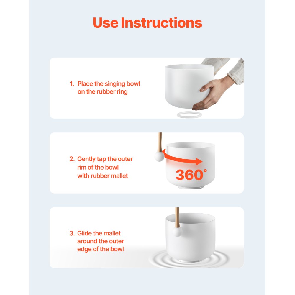 CB-002 - 8-inch Crystal Singing Bowl for Heart Chakra Healing