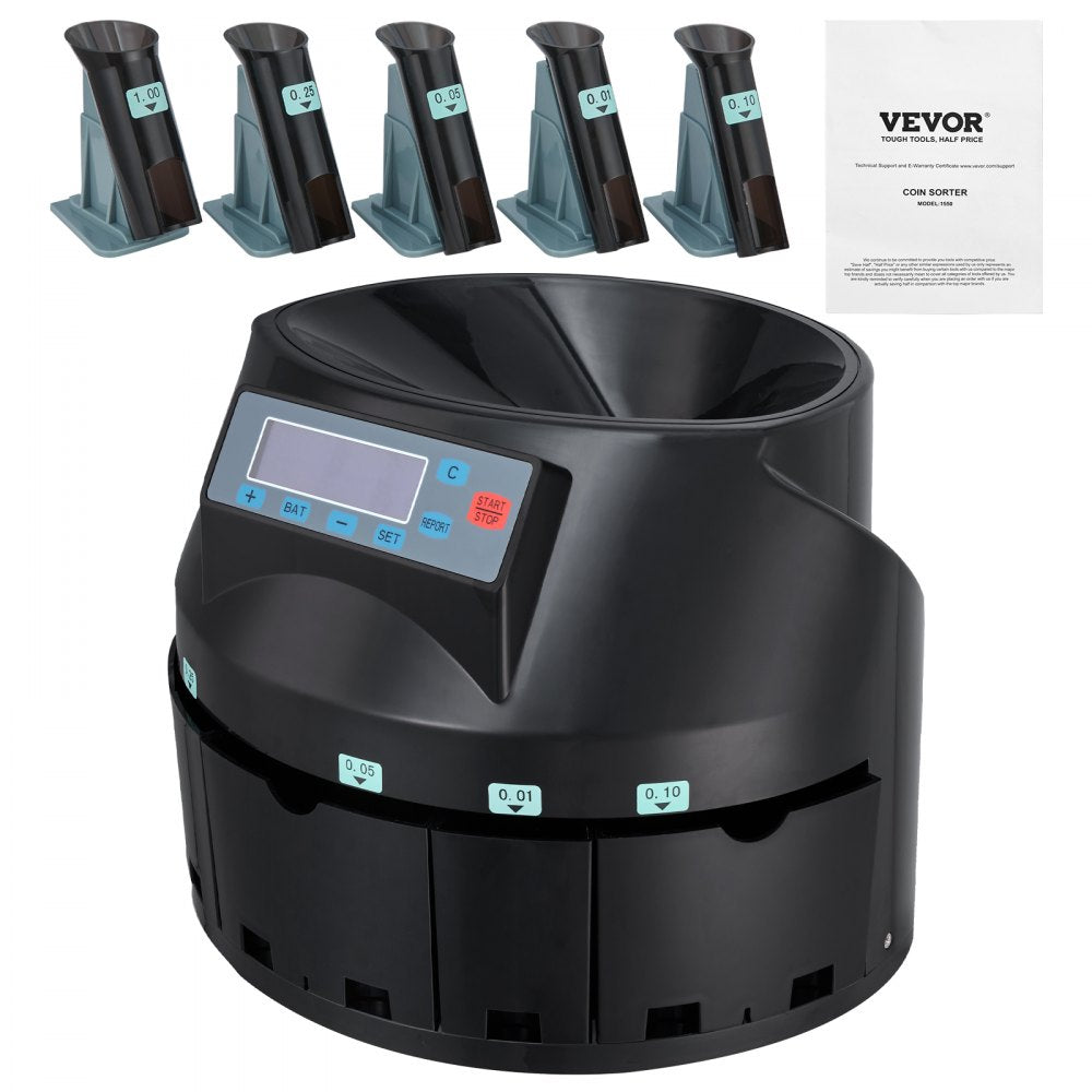 1550 - Efficient VEVOR Coin Sorter for Rapid Counting and Processing