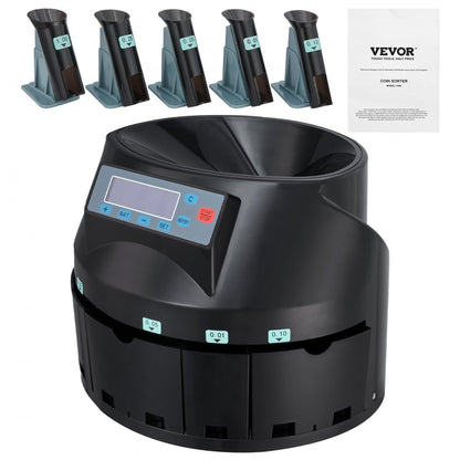 1550 - Efficient VEVOR Coin Sorter for Rapid Counting and Processing