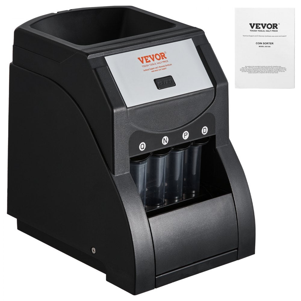 SS1350 - Efficient USD Coin Sorter with 200-Coin Hopper and Auto-Wrapping
