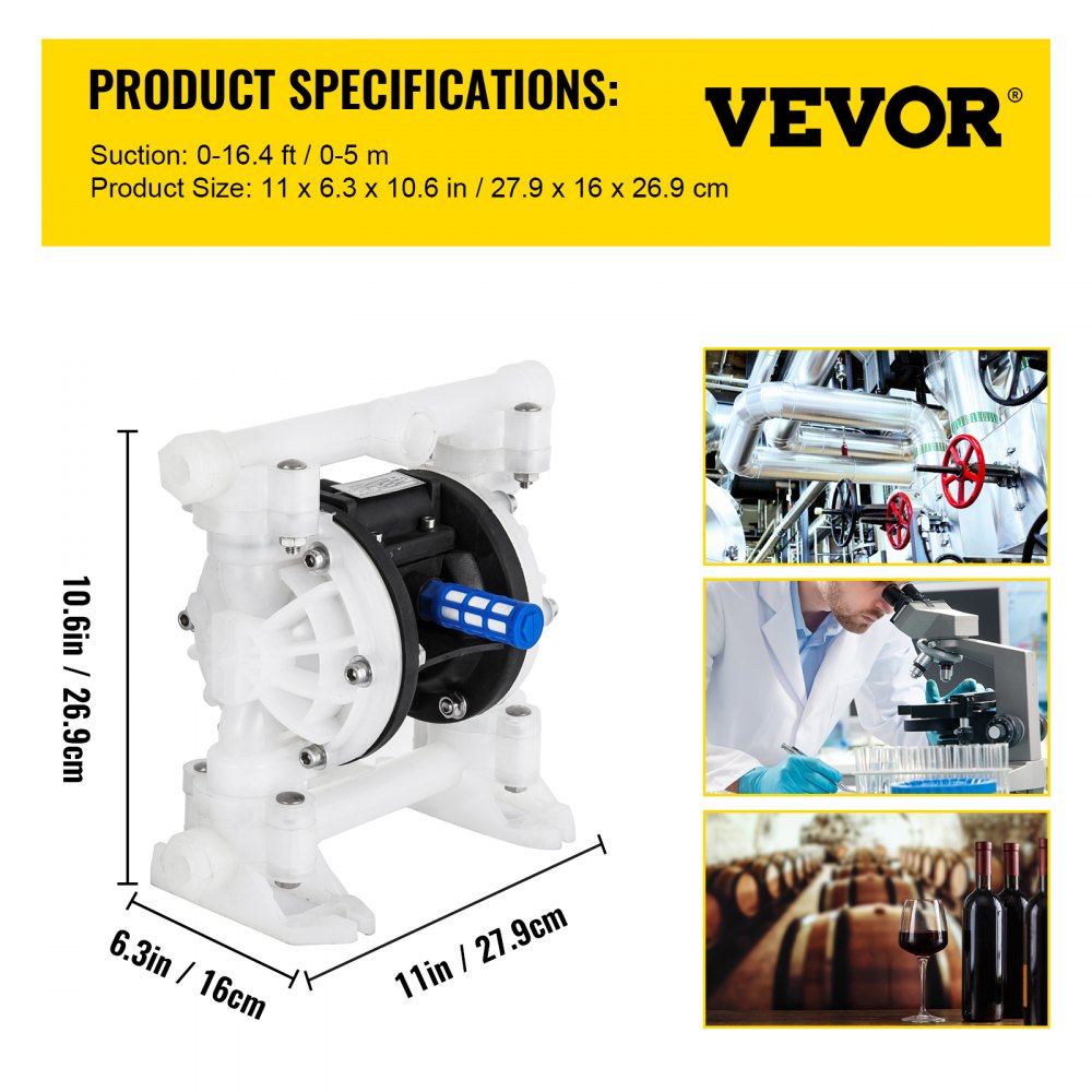 QBY4-15 - Durable Air-Operated Diaphragm Pump for Viscous Fluids, 8.8 GPM