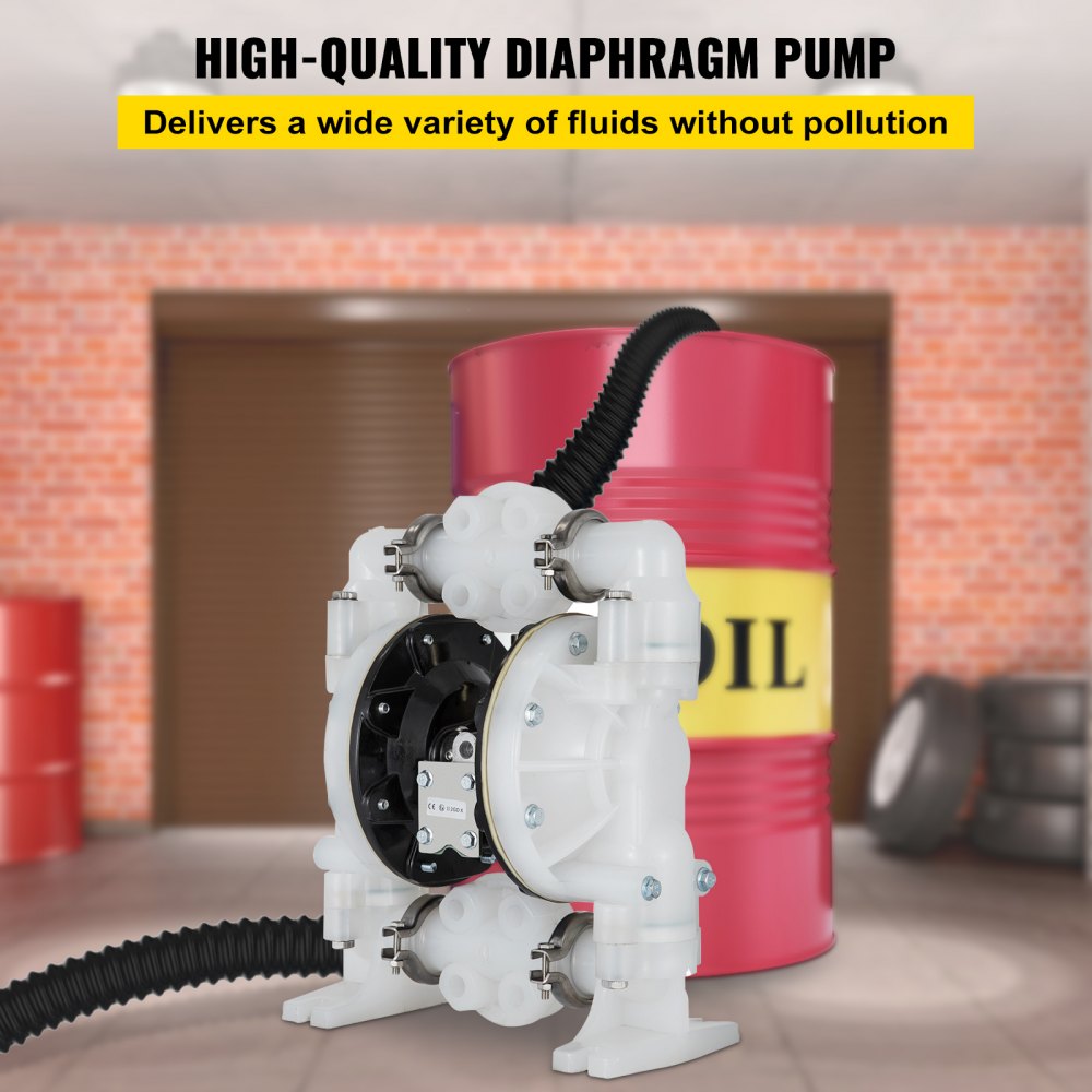 QBY4-25PP - 1" Air-Operated Diaphragm Pump, 30GPM, Polypropylene Body
