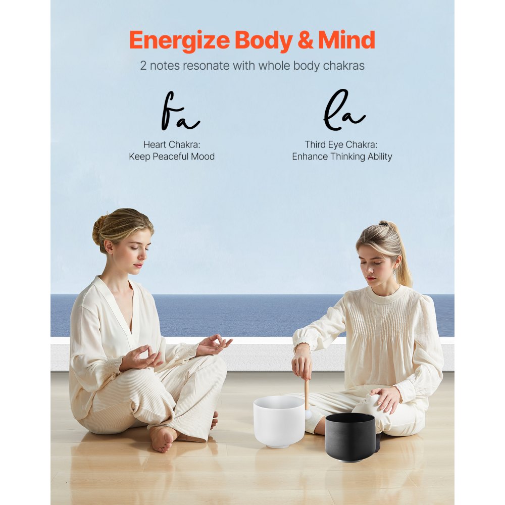 CB-003 - 8" & 10" Pure Crystal Singing Bowls for Meditation