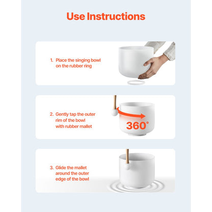 CB-003 - 8" & 10" Pure Crystal Singing Bowls for Meditation