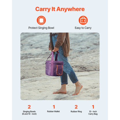 CB-003 - 8" & 10" Pure Crystal Singing Bowls for Meditation